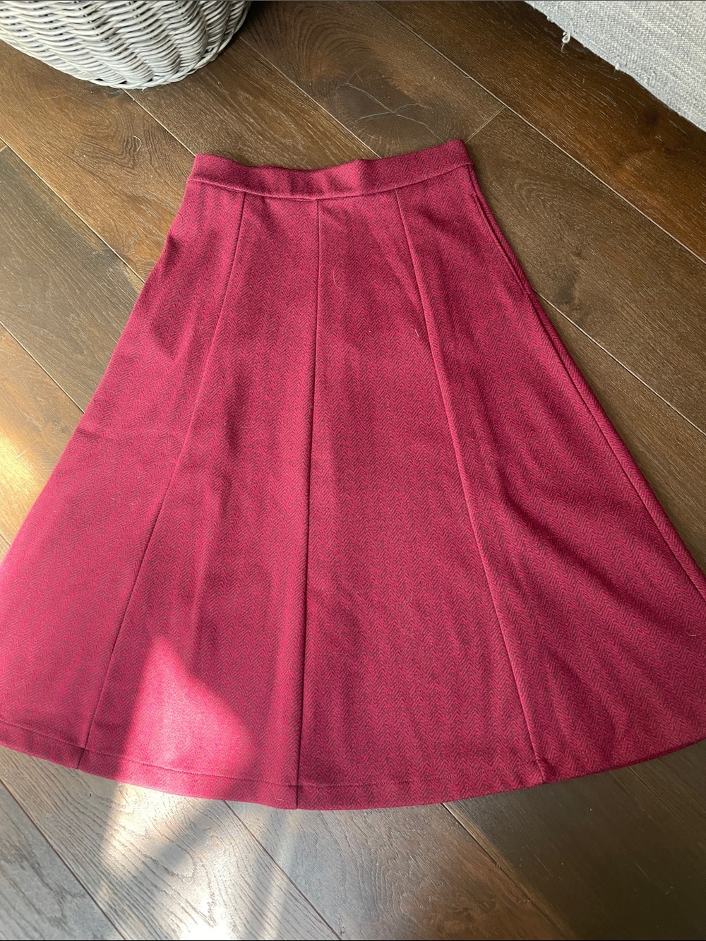 Lands' End A-Line Skirt in Berry Red